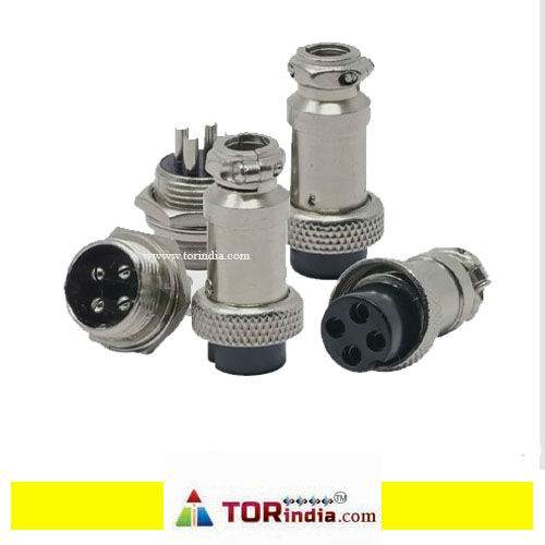 4PIN MRS FEMALE CONNECTOR, 4PIN FEMALE ROUND METAL CONNECTOR, 4PIN ROUND METAL MIC PIN
