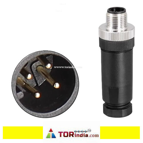 4pin M12 male Straight connector solder-free plug proximity switch sensor
